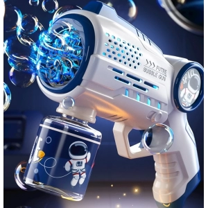 Astronaut Electric Automatic Light Bubble Machine Bubbles Gun Summer Beach Bath Outdoor Game Fantasy Toys for Children Kids Gift