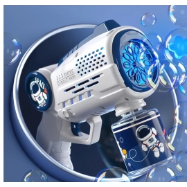 Astronaut Electric Automatic Light Bubble Machine Bubbles Gun Summer Beach Bath Outdoor Game Fantasy Toys for Children Kids Gift