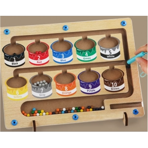 Children Montessori Toy Magnetic Pen Moving Ball Game Color Sorting Counting Board Fine Motor Training Sensory Educational Toys