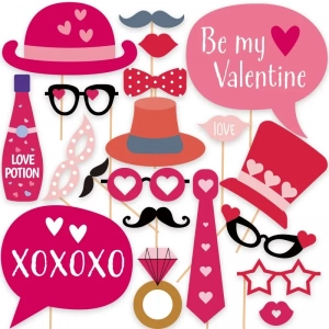 20pcs/set Make Your Valentine's Day Celebration Memorable with These Quirky Photobooth Props in 2024 Photography Props