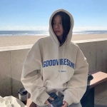 New Printed Letter Hoodie Women's Autumn/winter 100% Cotton Loose Hoodie Sweatshirt